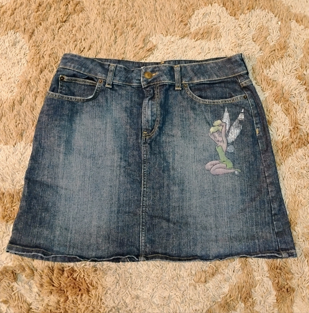 Disney store Vintage Denim Tinkerbell Skirt Size 12